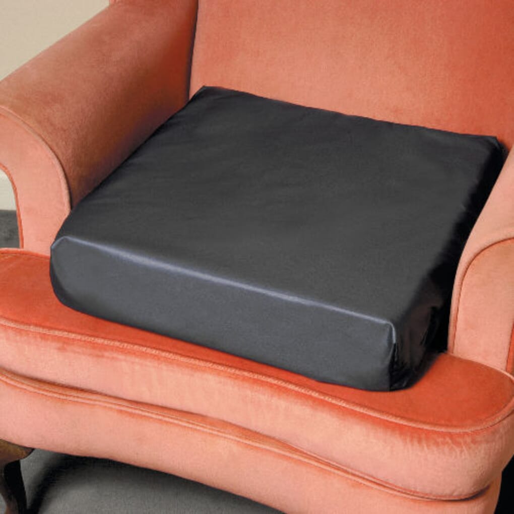 Seat height riser clearance cushion