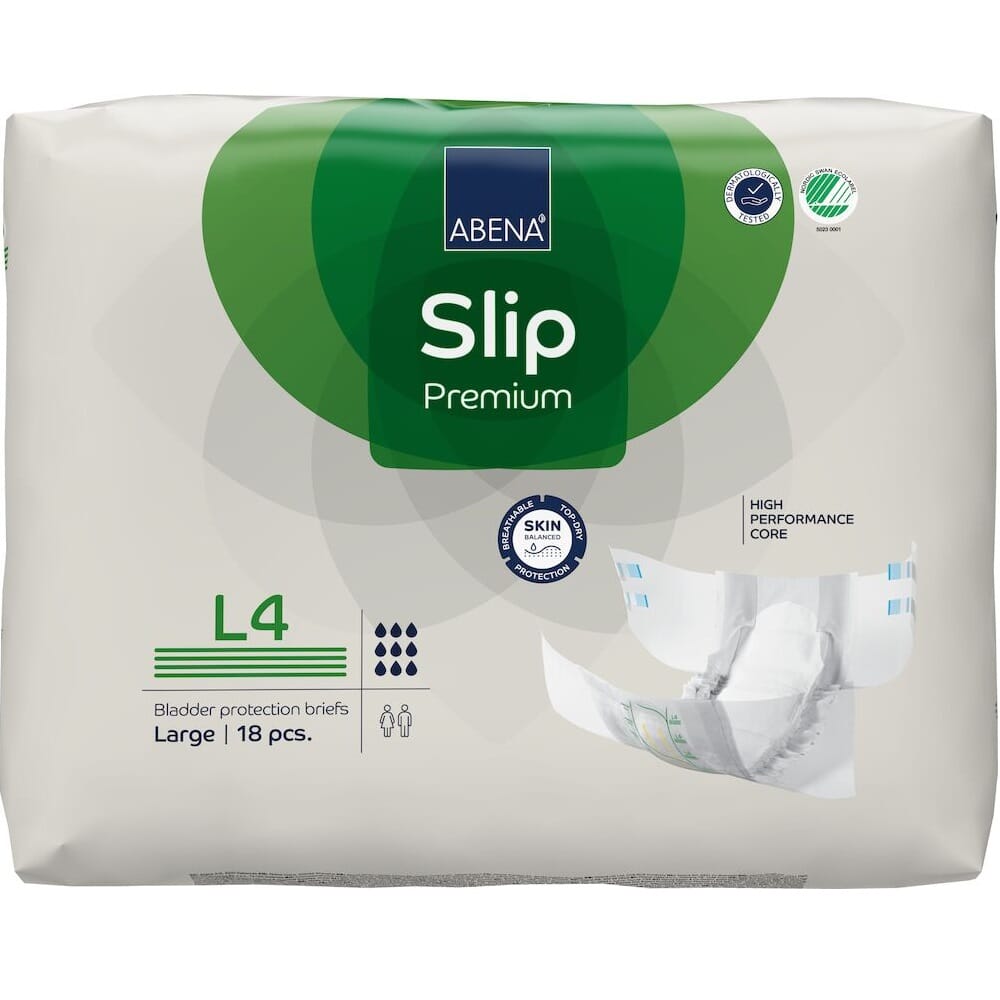 Abena White Slip L4 Premium Incontinence Briefs - Large