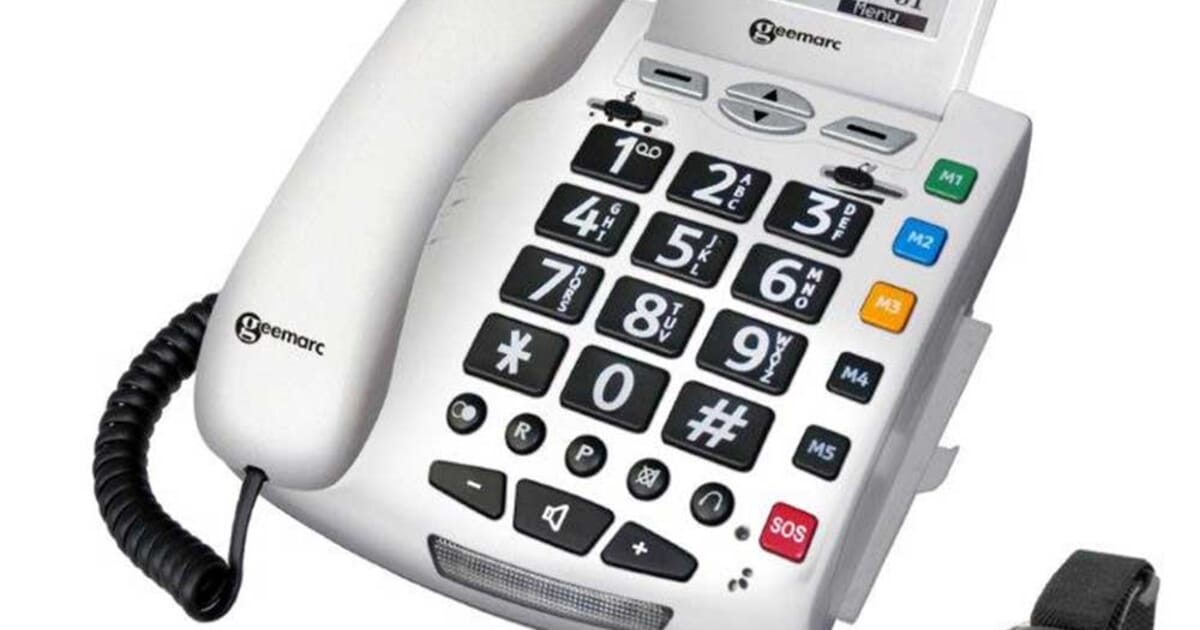 SOS Emergency Phone CID Amplified Hearing Impaired jwin COLOR WHITE 