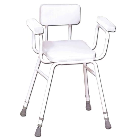 Malvern Vinyl Seat Perching Stool (Extra Low Padded Arms + Padded Back