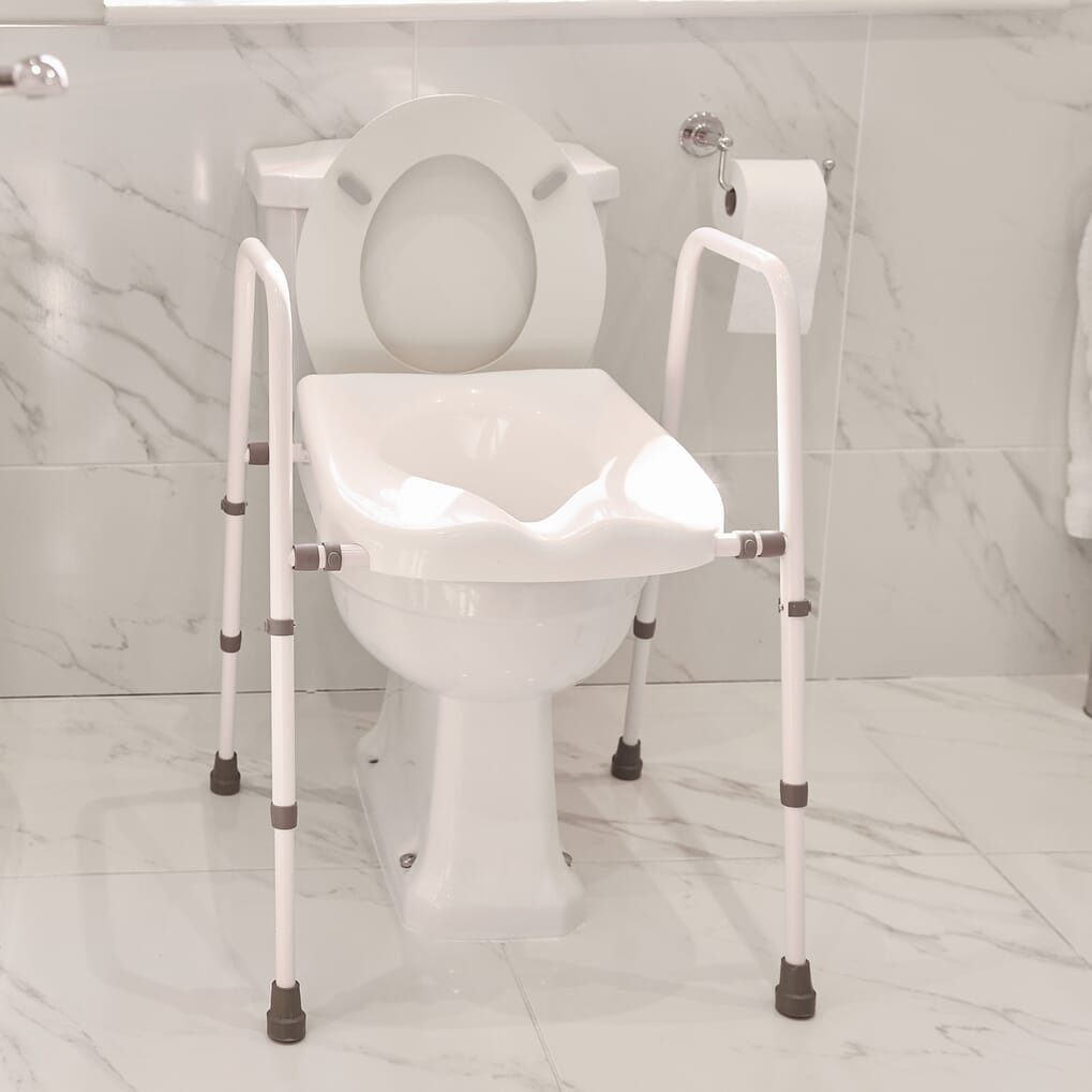 Toilet frame store with seat