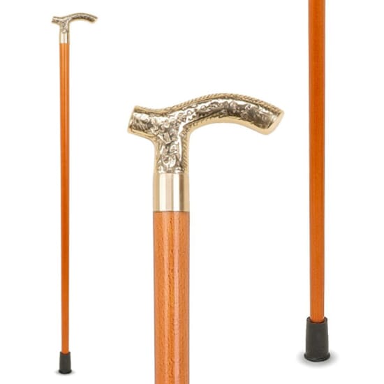 Patterned Brass Crutch Walking Stick - Complete Care Shop