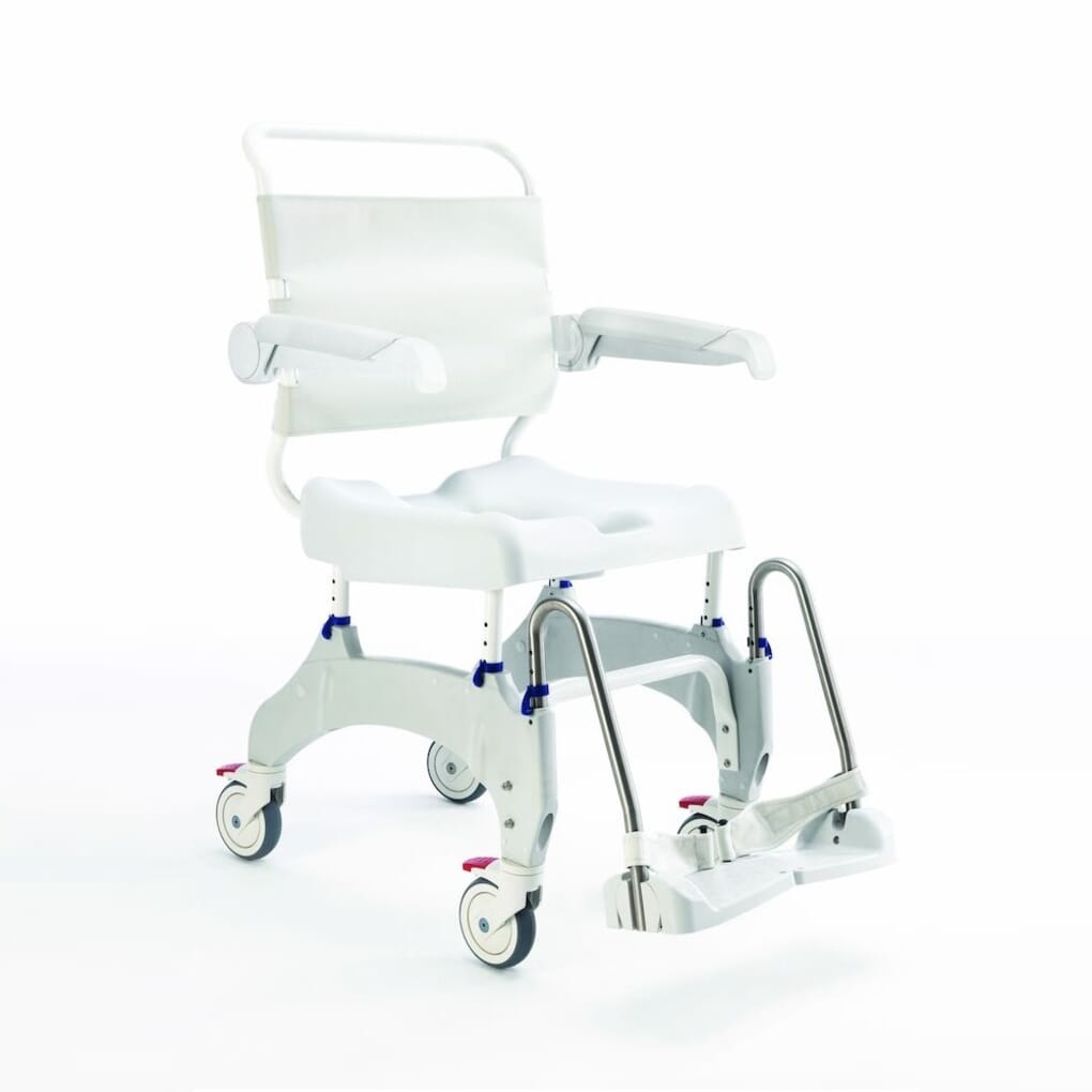 Aquatec Ocean Ergo Attendant Propelled Commode Chair XL