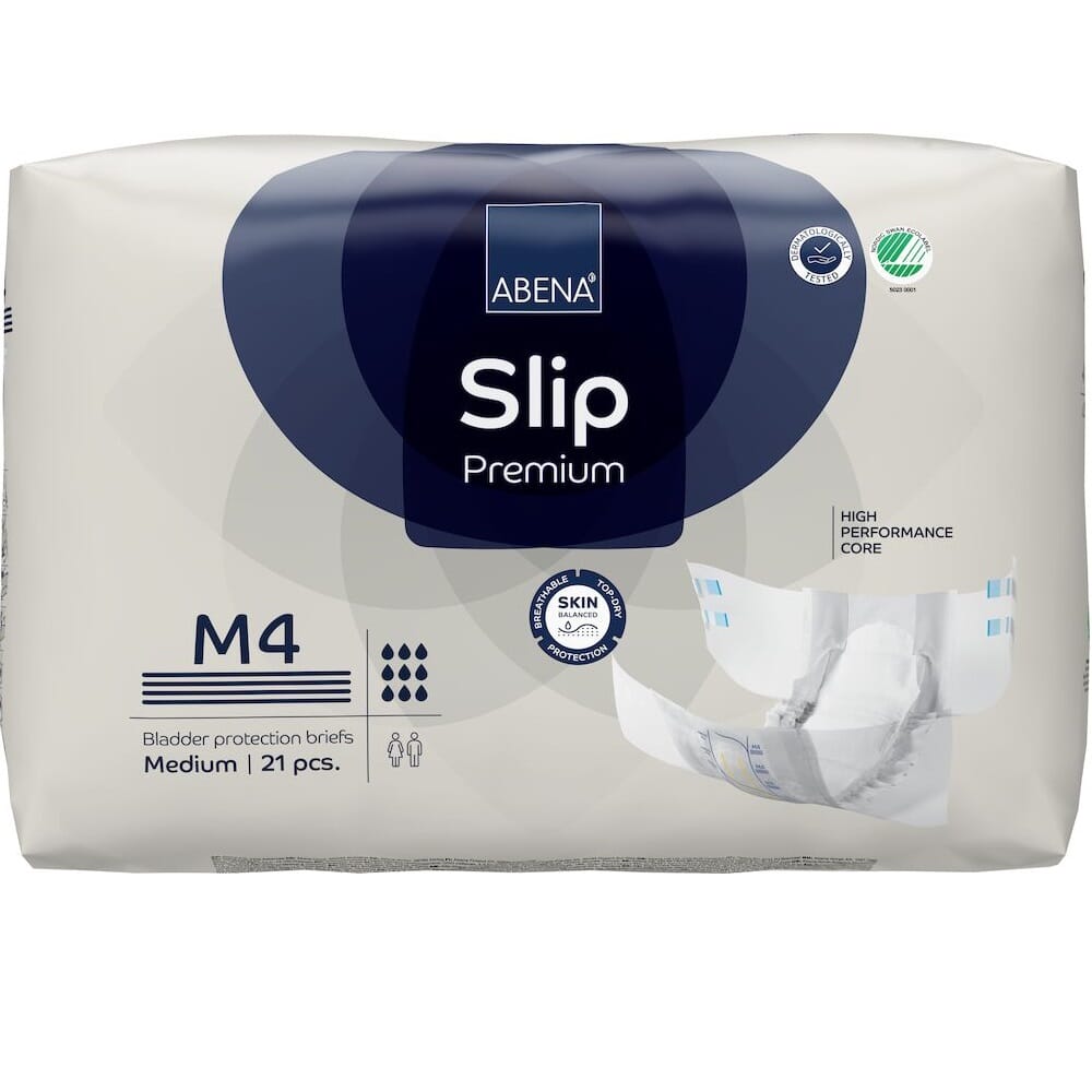 Abena White Slip M4 Premium All-In-One Incontinence Briefs Size 21