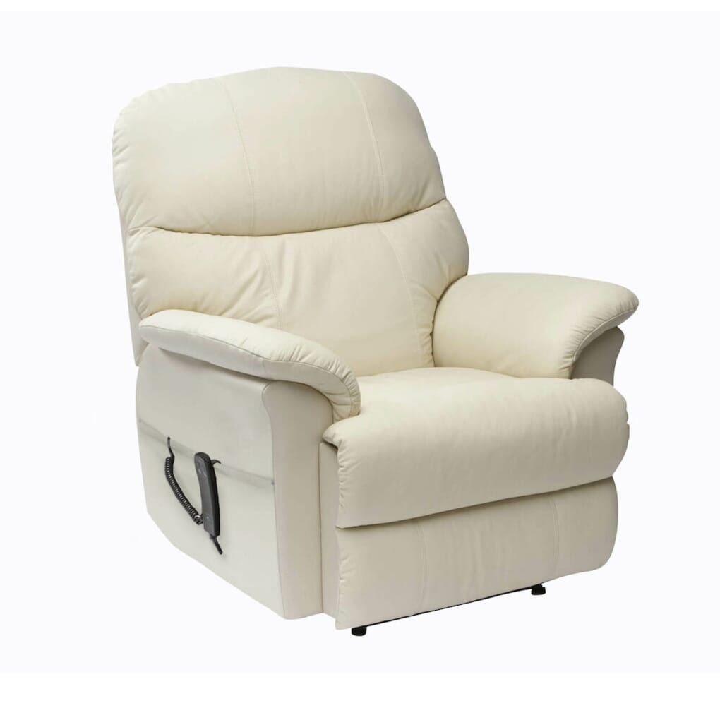 Leather dual motor rise deals and recline chairs