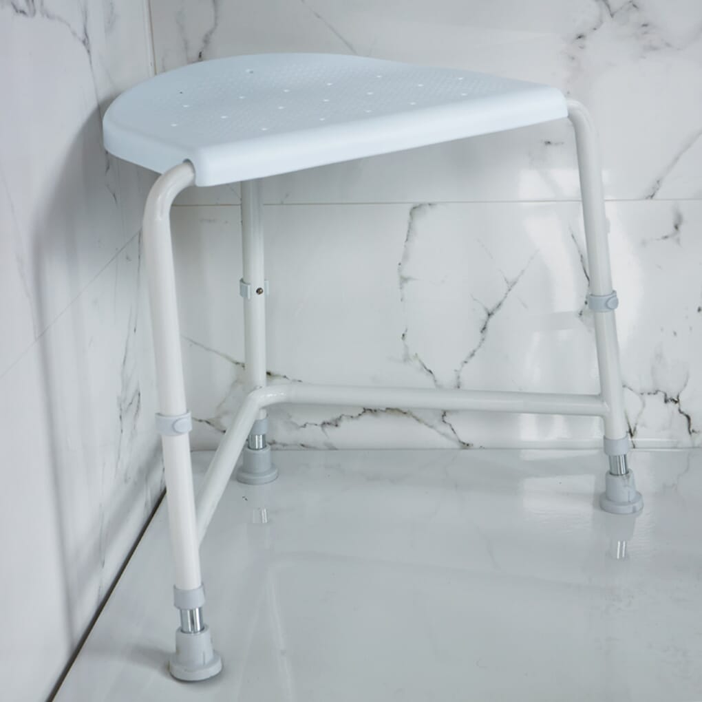 Plastic corner shower cheap bench