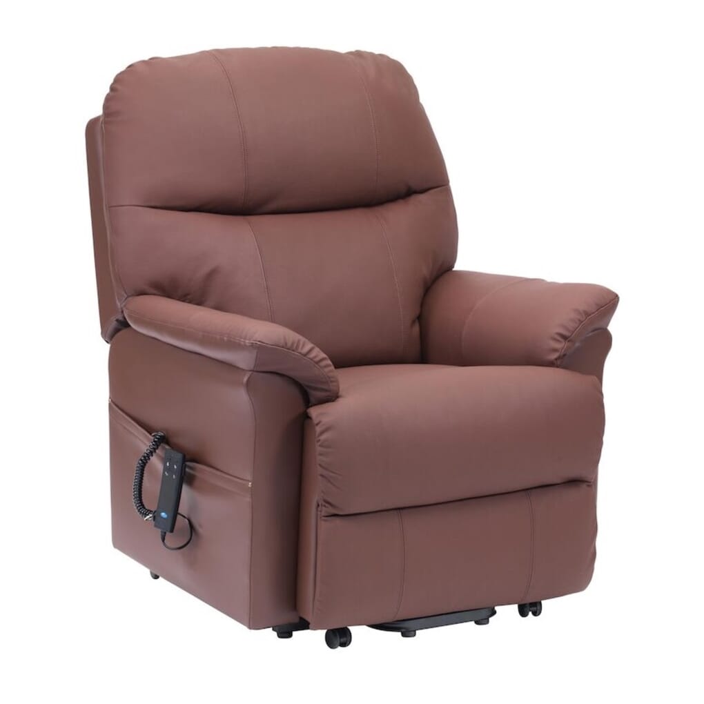 Leather dual motor rise deals and recline chairs