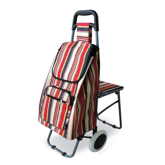 Trolley bag store with seat