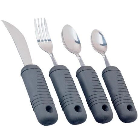 Big Grip Bendable Weighted Utensils Set of 4 :: bendable eating utensils  with soft, heavy handles