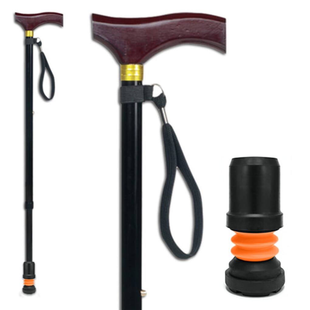 Shock Absorbing Adjustable Walking Stick - Black - Complete Care Shop