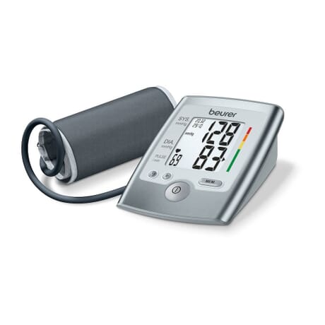 REHAVE Blood Pressure Cuff, Talking Upper Arm Blood Pressure Monitor,  3-Color Hypertension Backlit Display and Pulse Meter, One Key Measurement,  Extra