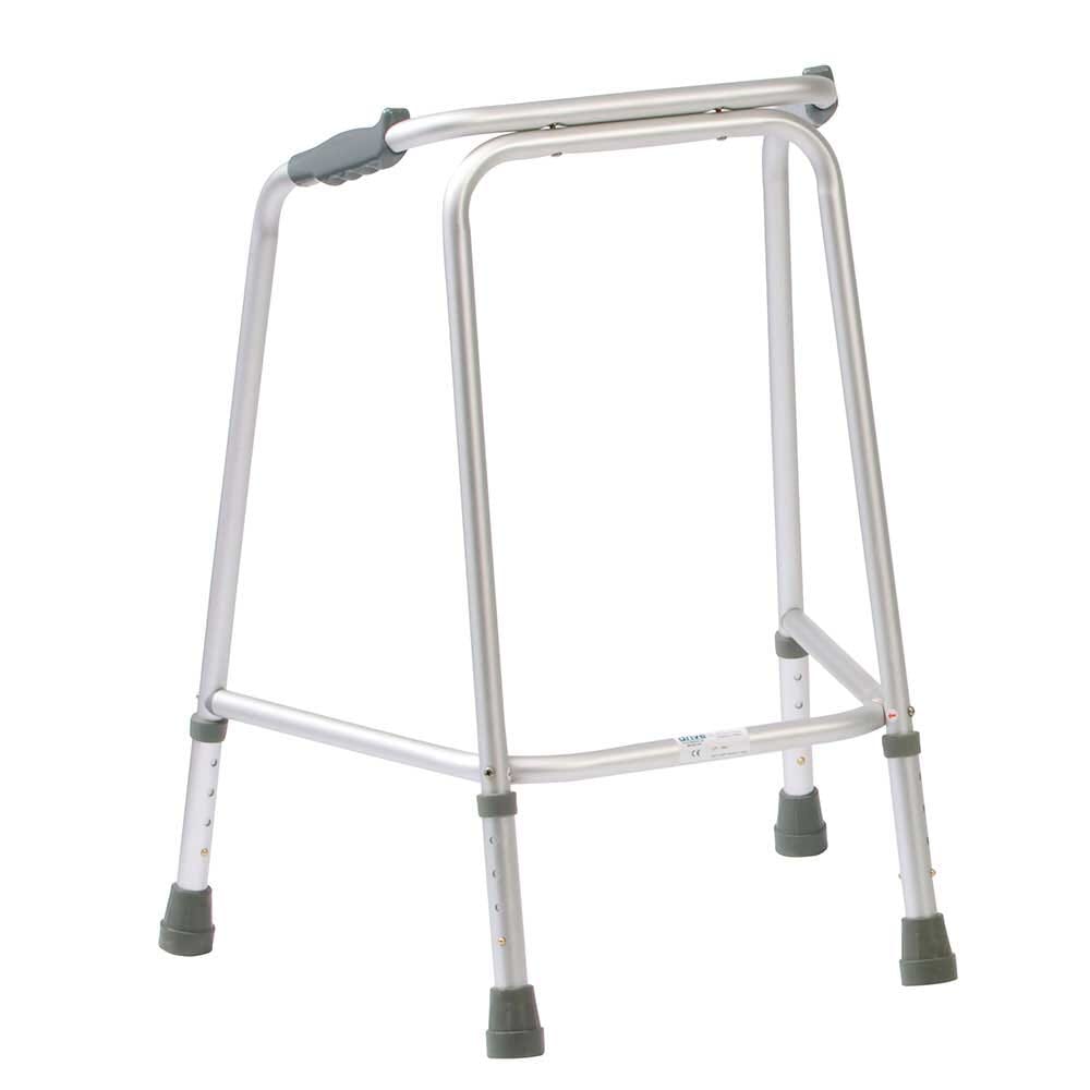 Foldable zimmer store frame with wheels