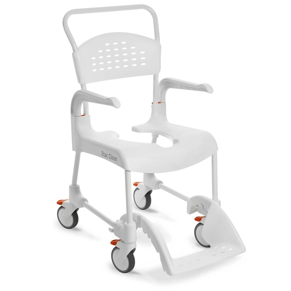 Etac Clean Shower Commode Chair White High NRS Healthcare Pro