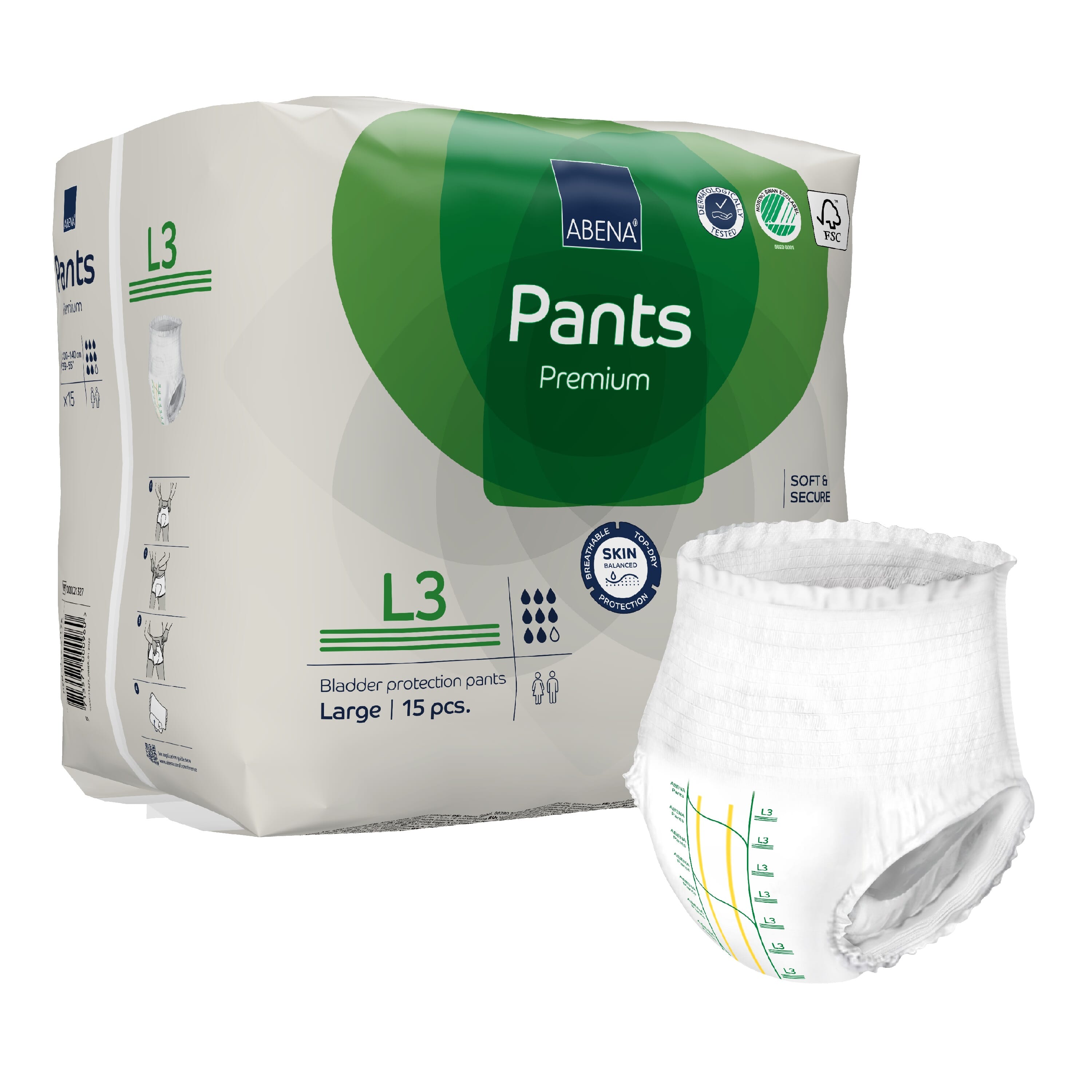 Abena White Pants Premium Incontinence Pants - L3