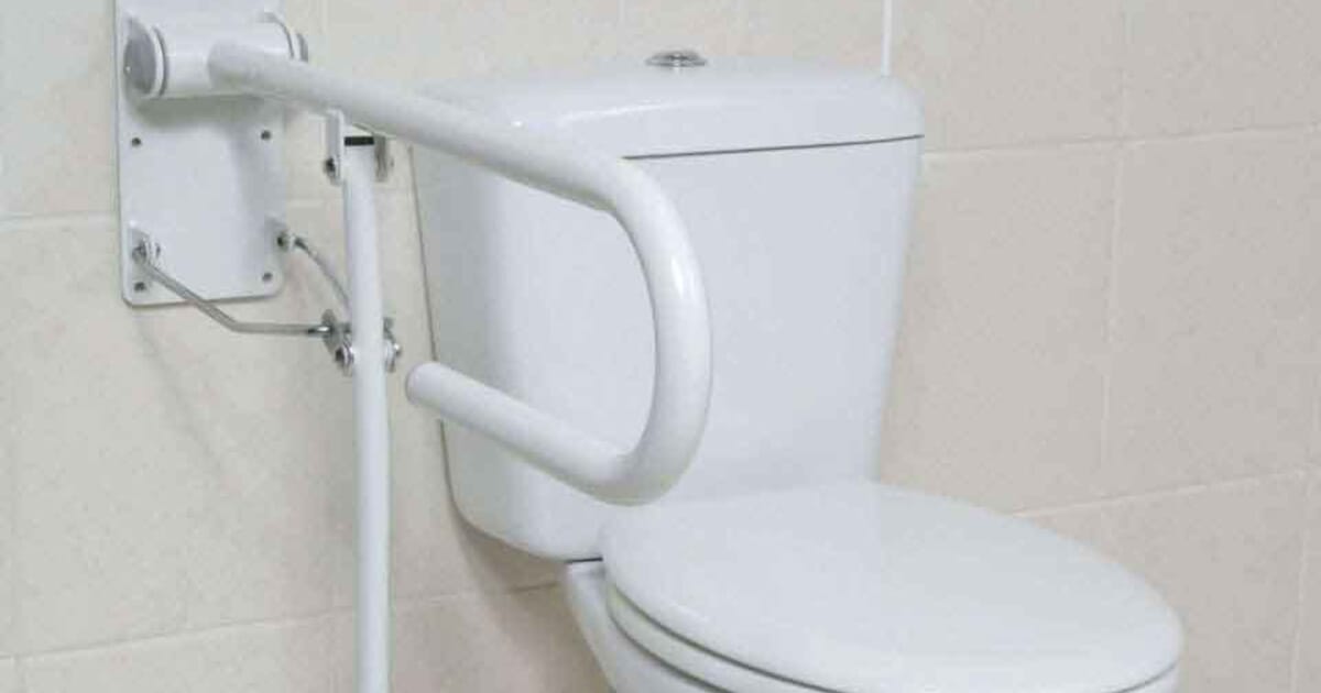 NRS Healthcare Folding Toilet Support Rail With Leg Complete Care Shop