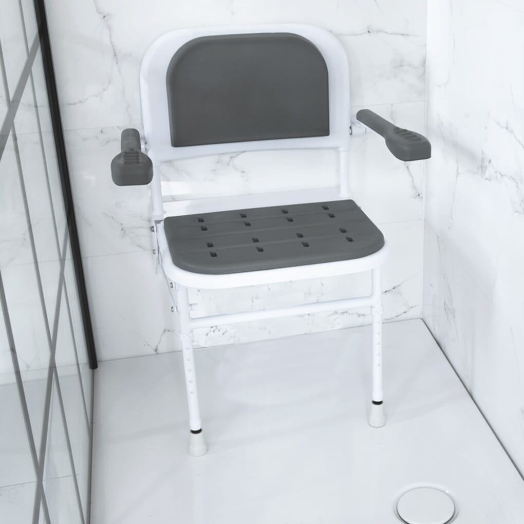 Shower seat best sale with back