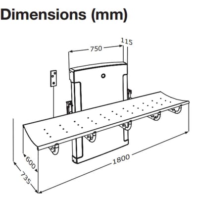 Pressalit 1000 Nursing Shower Bench Nrs Healthcare