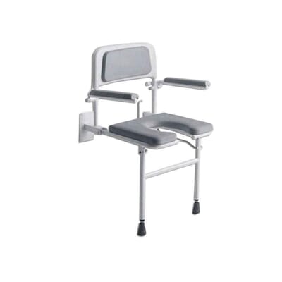 Padded Wall Mounted Shower Seat With, Shower Chair With Arms