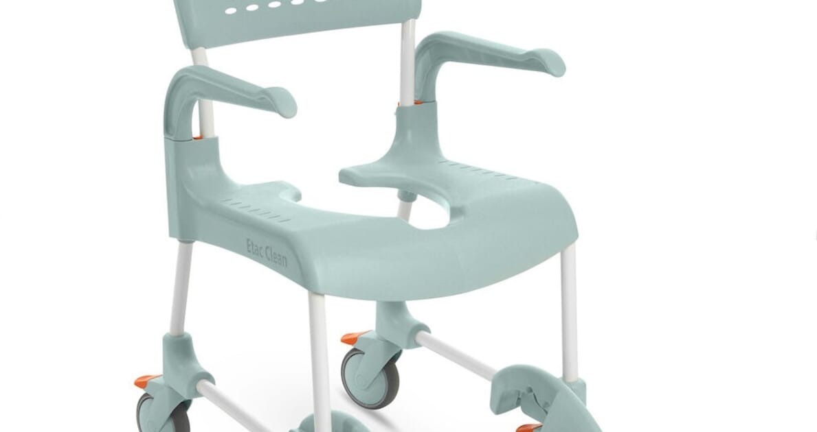 Etac Clean Shower Commode Green 49cm 4 lockable castors Complete Care Shop