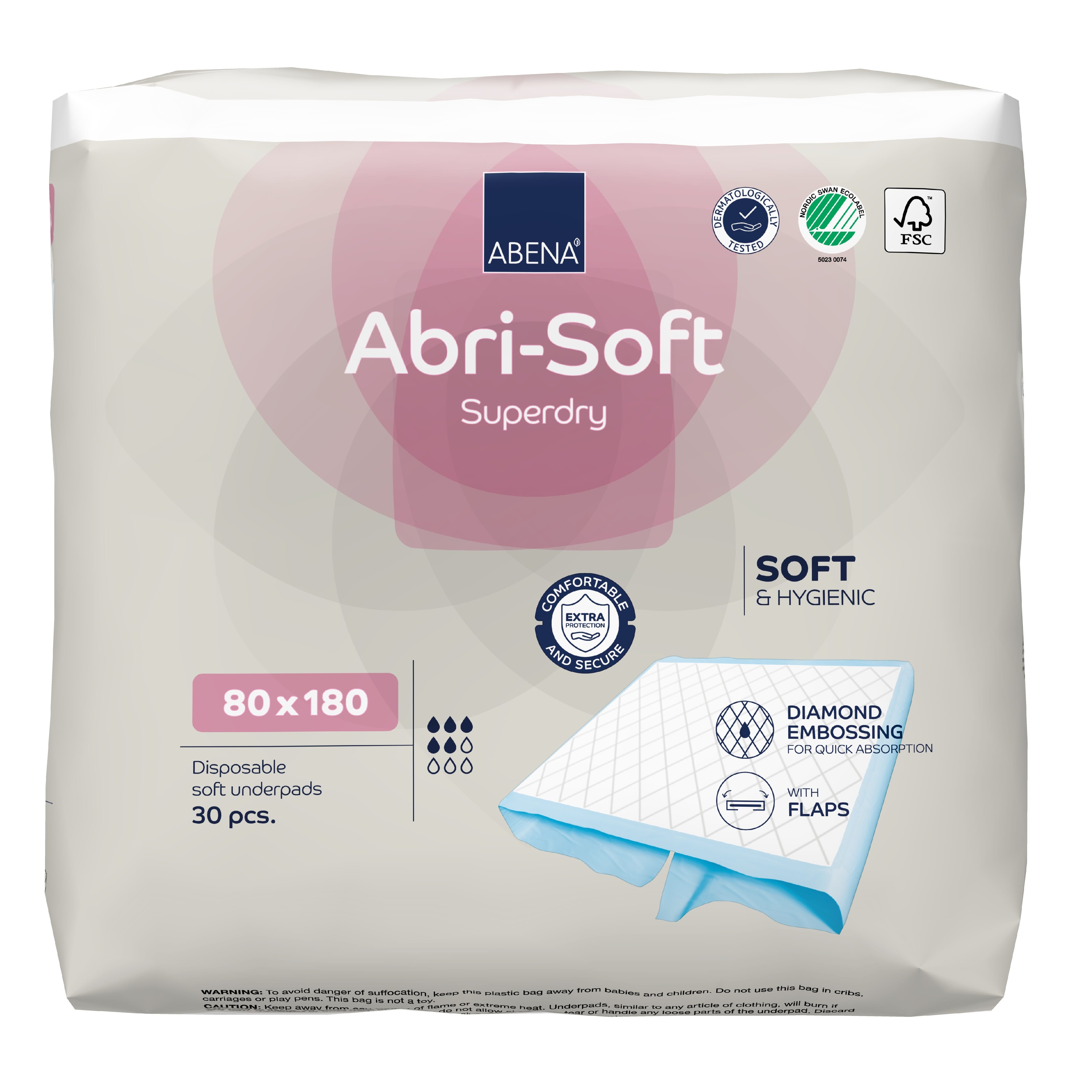 Image of Abena Abri-Soft Superdry Disposable Bed Pads with Flaps