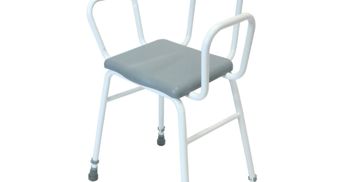 NRS Healthcare PU Moulded Perching Stool with Arms Padded