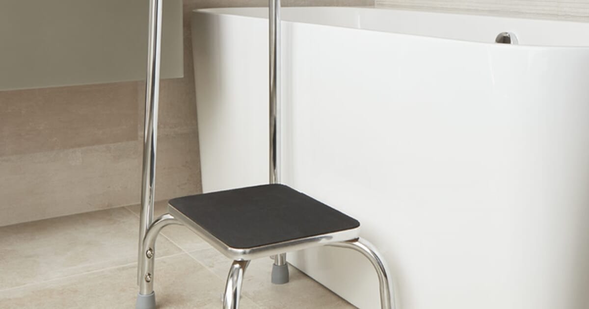 Bath Step Stool with Handrail Complete Care Shop