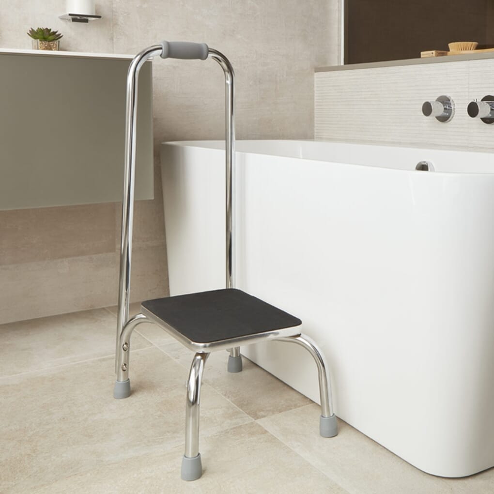 Shower step stool with handle sale