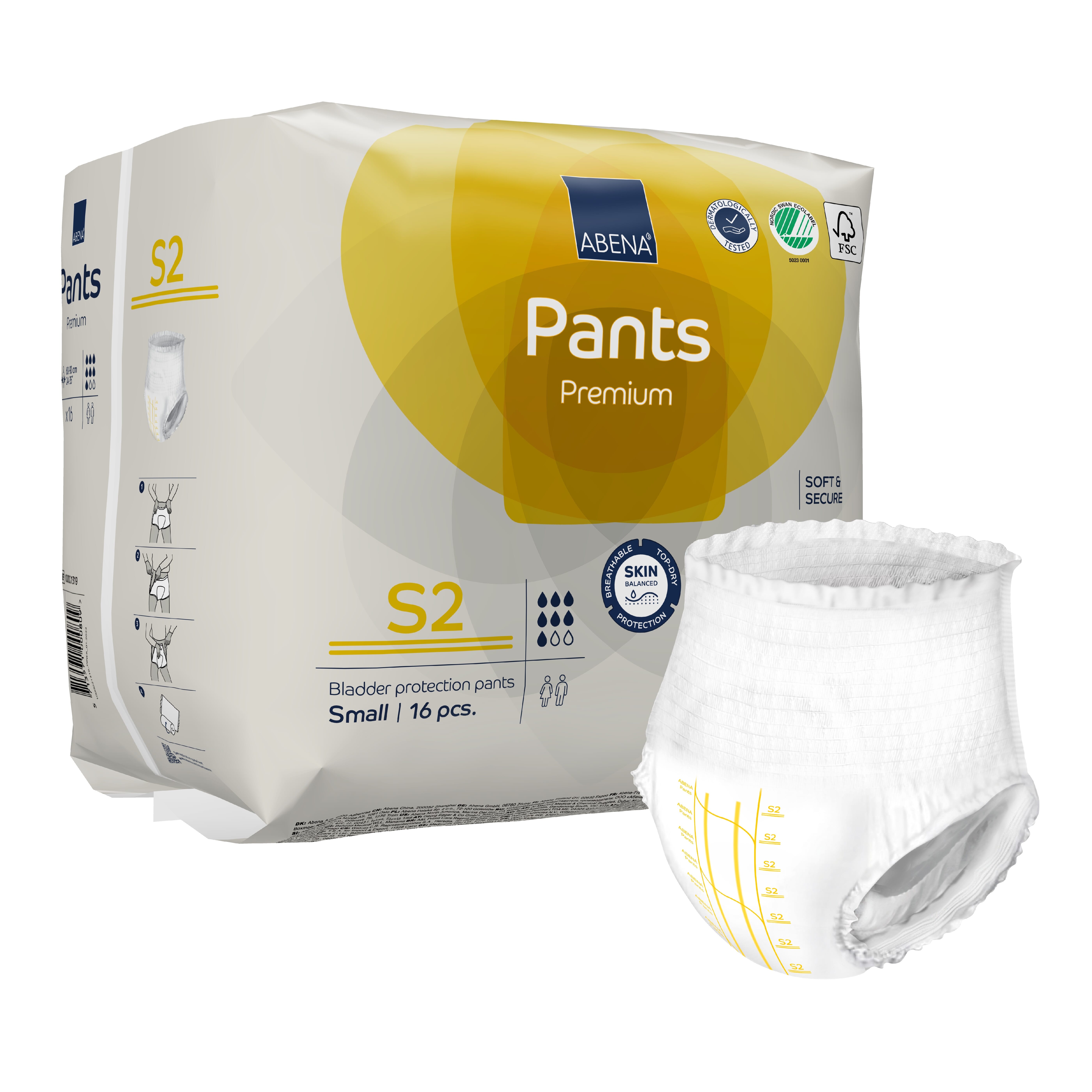 Abena White Pants Premium Incontinence Pants - S2