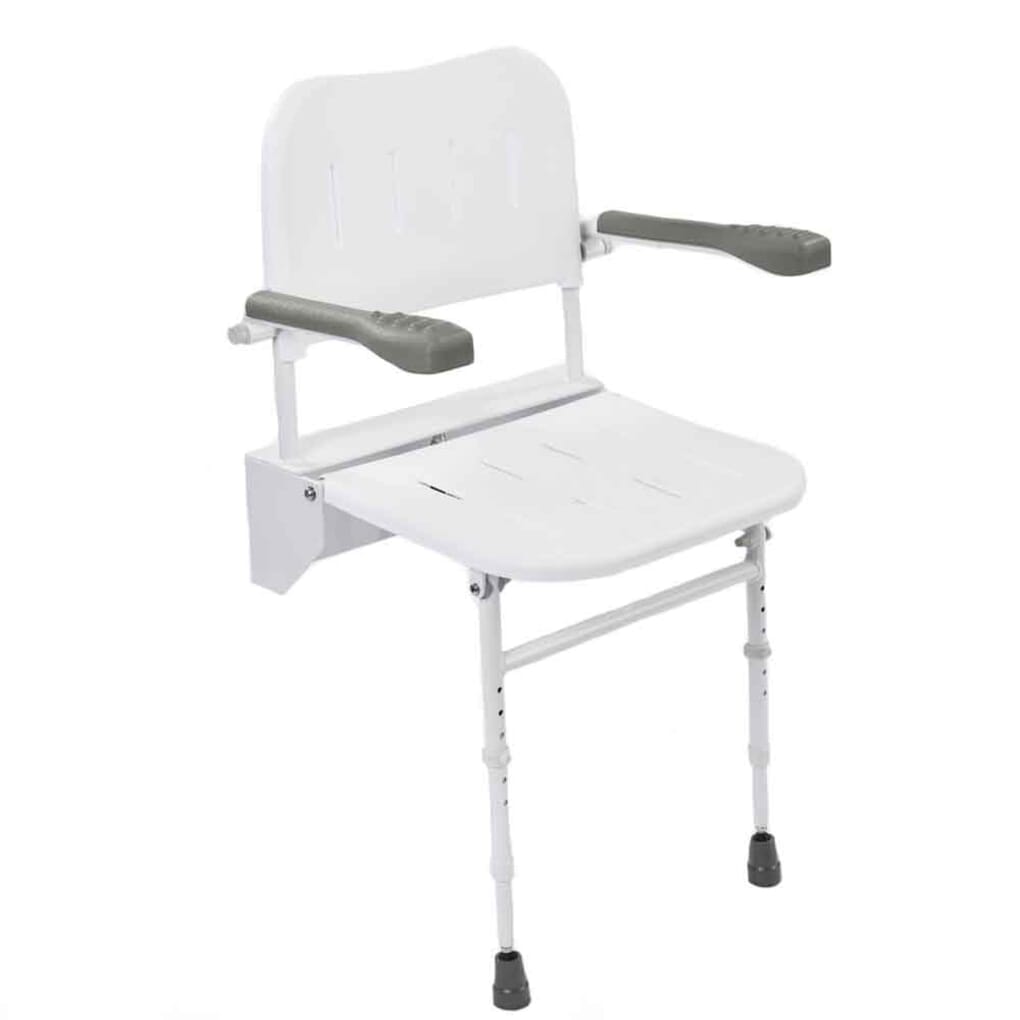 Shower seat with discount arms and back