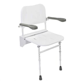 Wall mounted shower hot sale chair with arms