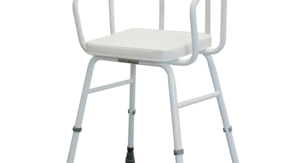 Perching stool for shower clearance