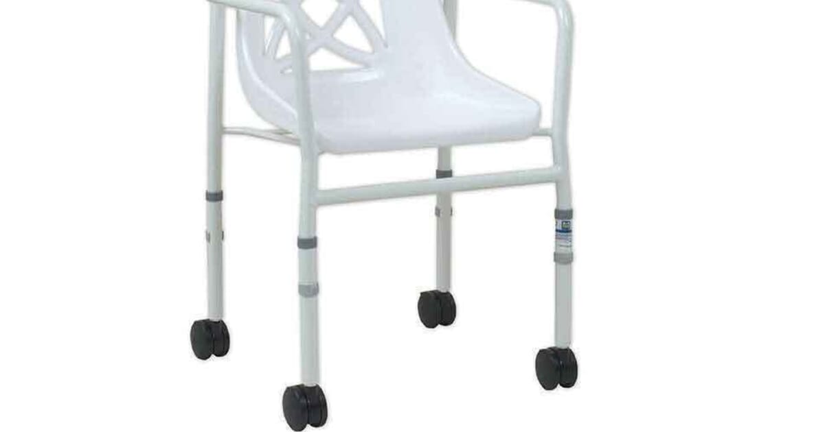 NRS Healthcare Height Adjustable Economy Mobile Shower Chair NRS