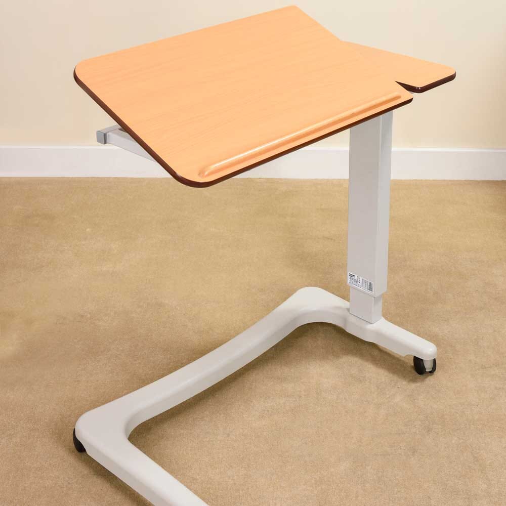 NRS Healthcare Easylift Beech Split Top Overbed Table
