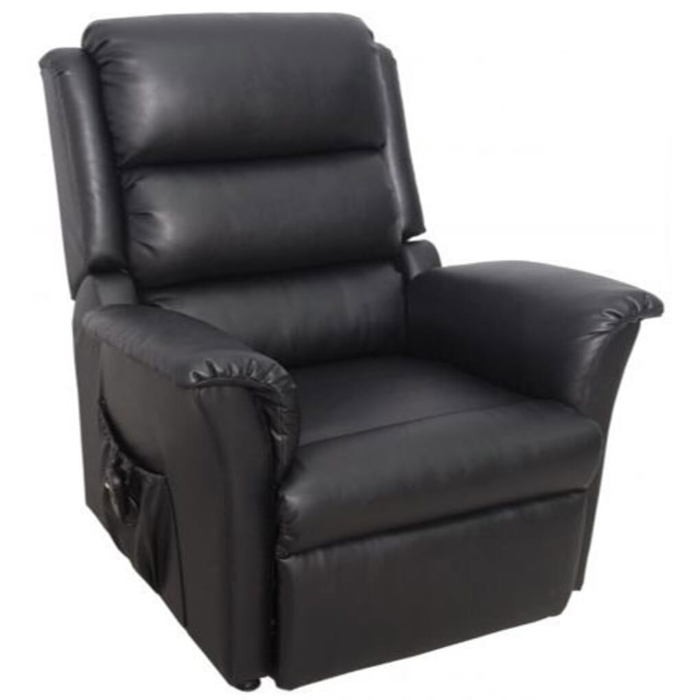 Preston black faux online leather recliner