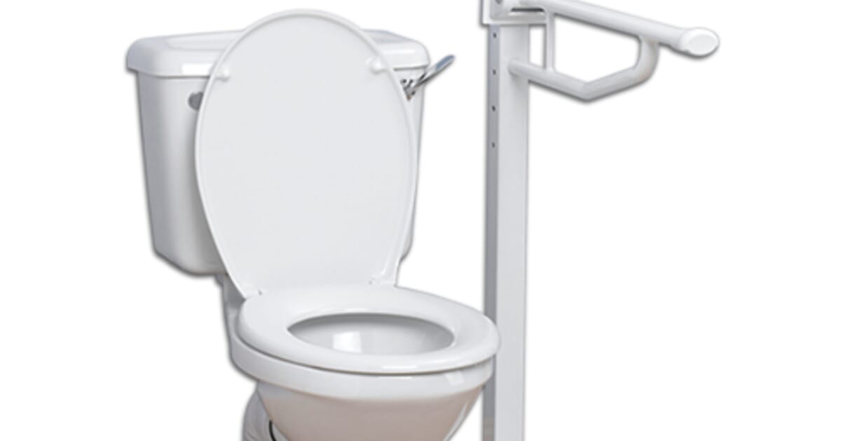 Devon Elite Floor Mounted Folding Toilet Support Rail Complete Care Shop