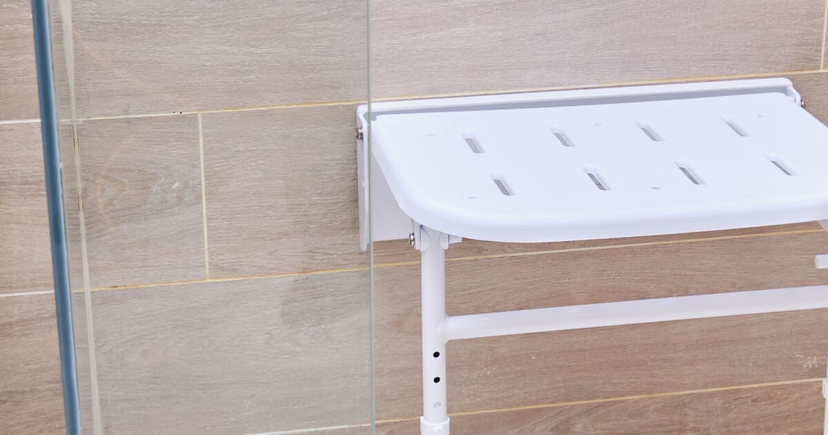 Seat in a shower shop