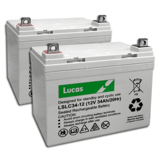 12V Mobility Scooter Battery Twin Pack 34AH Complete Care Shop