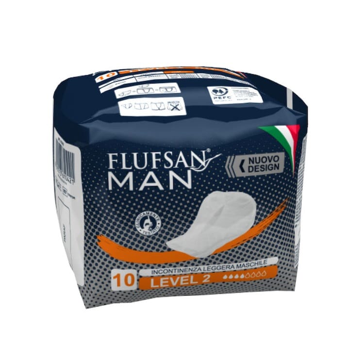 Flufsan Male Incontinence Pads - Level 2 Absorbency
