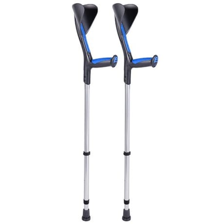 XCLIP crutch holder keeps the forearm crutches standing upright.
